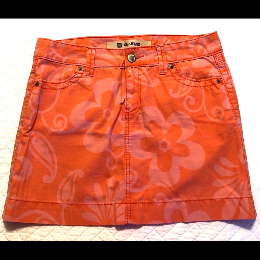 Gap Jeans Funky floral Miniskirt Size 4